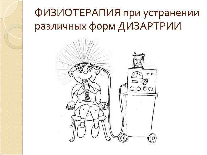 ФИЗИОТЕРАПИЯ при устранении различных форм ДИЗАРТРИИ 