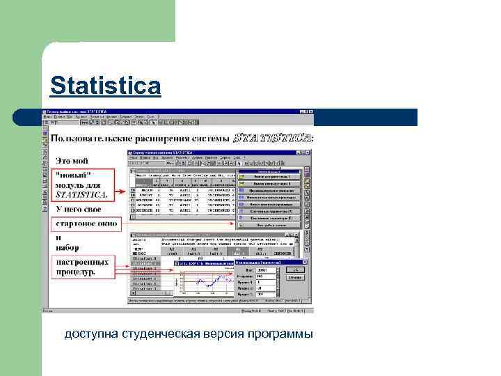 Statistica доступна студенческая версия программы 