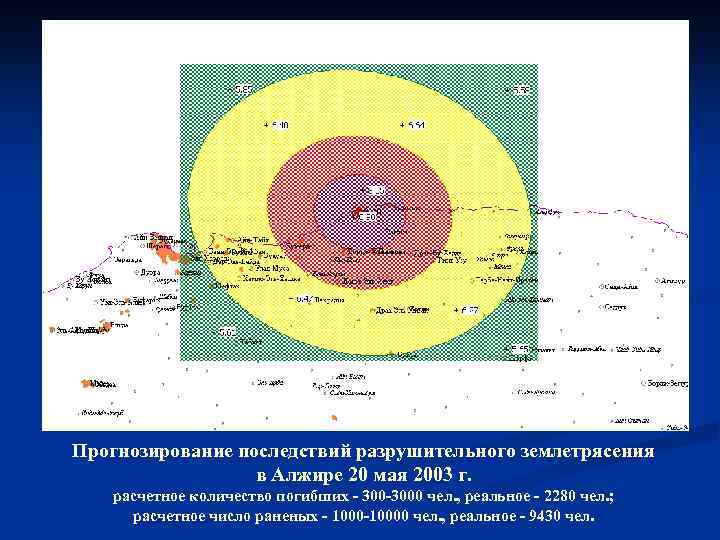 Прогнозирование последствий разрушительного землетрясения в Алжире 20 мая 2003 г. расчетное количество погибших -