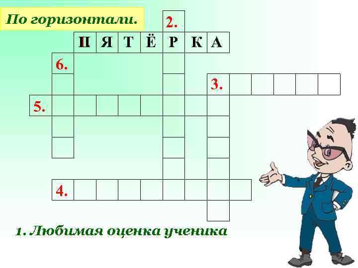 По горизонтали. 2. П 1. Я Т Ё Р К А 6. 3. 5.