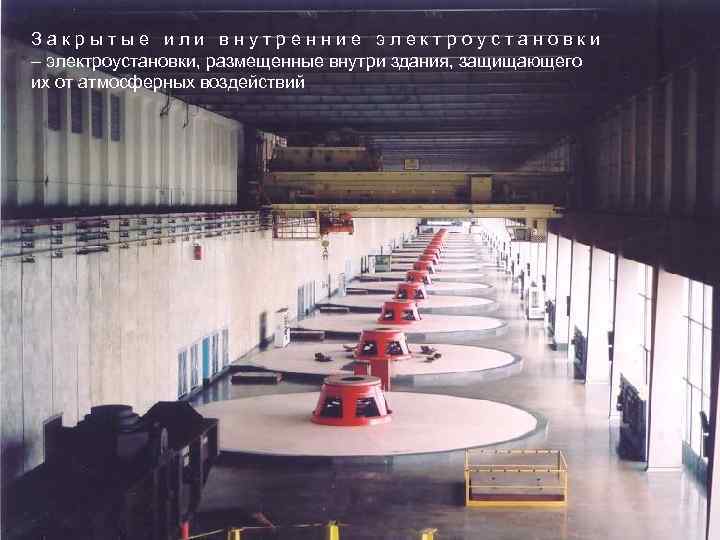 Закрытые или внутренние электроустановки – электроустановки, размещенные внутри здания, защищающего их от атмосферных воздействий