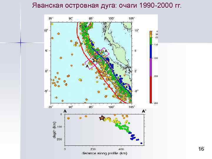 Яванская островная дуга: очаги 1990 -2000 гг. 16 