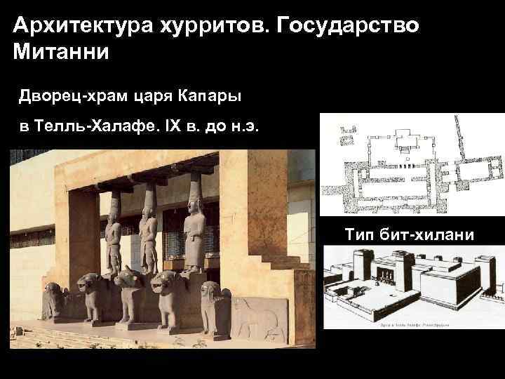 Архитектура хурритов. Государство Митанни Дворец-храм царя Капары в Телль-Халафе. IX в. до н. э.