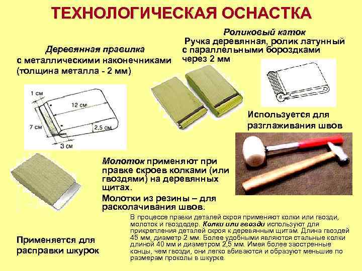 ТЕХНОЛОГИЧЕСКАЯ ОСНАСТКА Роликовый каток Ручка деревянная, ролик латунный Деревянная правилка с параллельными бороздками с