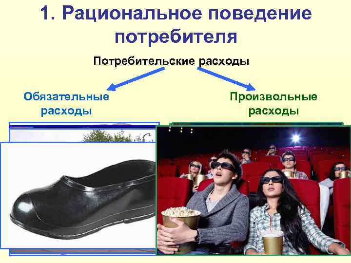 1. Рациональное поведение потребителя Потребительские расходы Обязательные расходы Произвольные расходы 