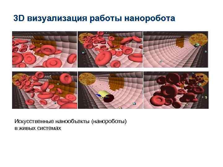 3 D визуализация работы наноробота Искусственные нанообъекты (нанороботы) в живых системах 