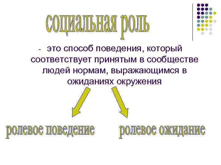 это способ поведения, который соответствует принятым в сообществе людей нормам, выражающимся в ожиданиях окружения