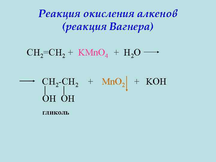 Окисление алкенов схема