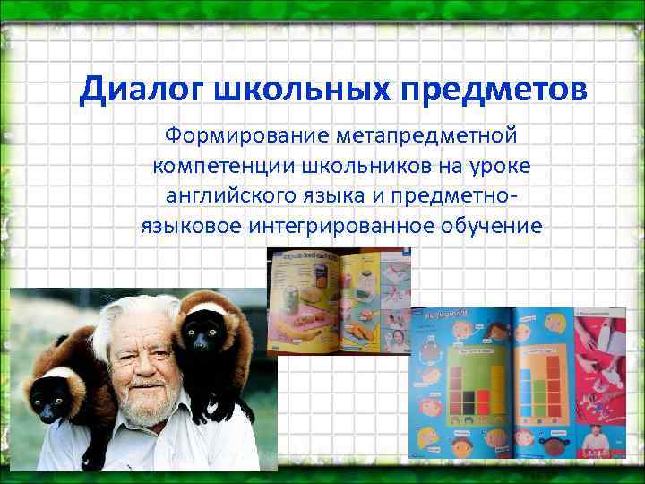 Диалог школьных предметов Формирование метапредметной компетенции школьников на уроке английского языка и предметноязыковое интегрированное