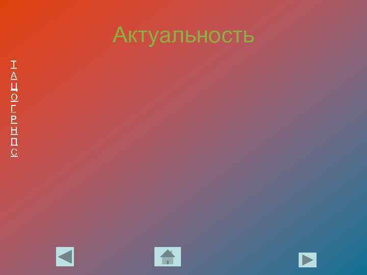 Актуальность Т А Ц О Г Р Н П С 