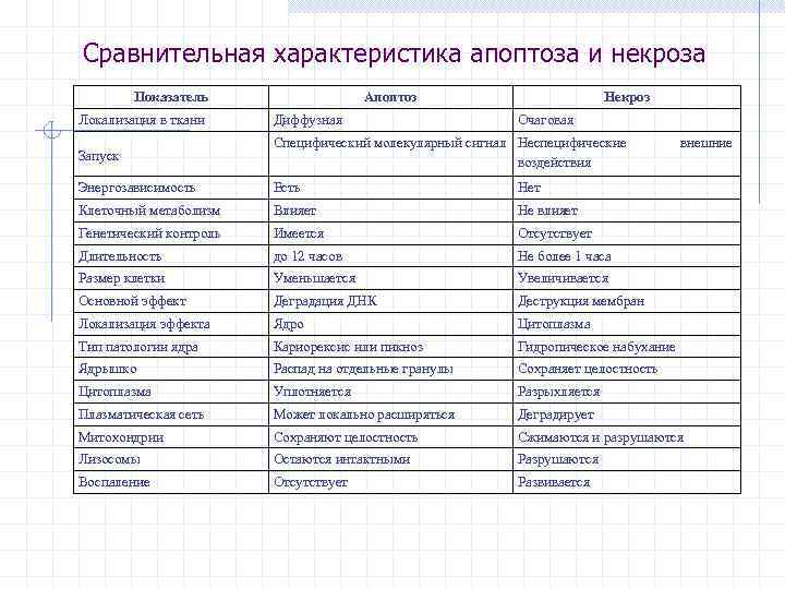 Отличие некроза от апоптоза. Отличие апоптоза от некроза таблица. Основные отличия апоптоза от некроза. Отличие апоптоза от некроза патофизиология. Сравнительная морфологическая характеристика некроза и апоптоза.