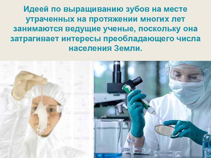 Идеей по выращиванию зубов на месте утраченных на протяжении многих лет занимаются ведущие ученые,