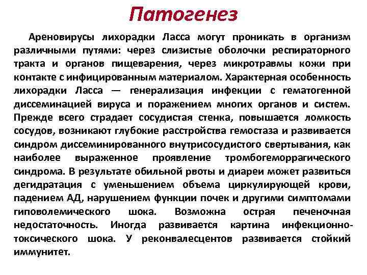 Патогенез Ареновирусы лихорадки Ласса могут проникать в организм различными путями: через слизистые оболочки респираторного