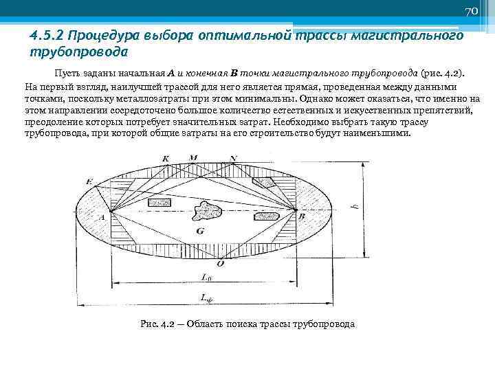 70 4. 5. 2 Процедура выбора оптимальной трассы магистрального трубопровода Пусть заданы начальная А