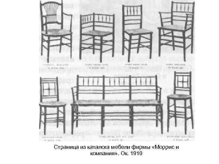 Страница из каталога мебели фирмы «Моррис и компания» . Ок. 1910 
