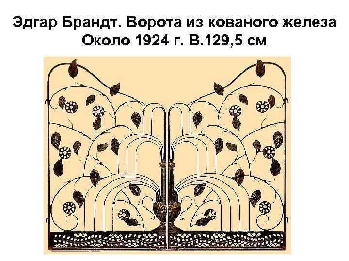 Эдгар Брандт. Ворота из кованого железа Около 1924 г. В. 129, 5 см 