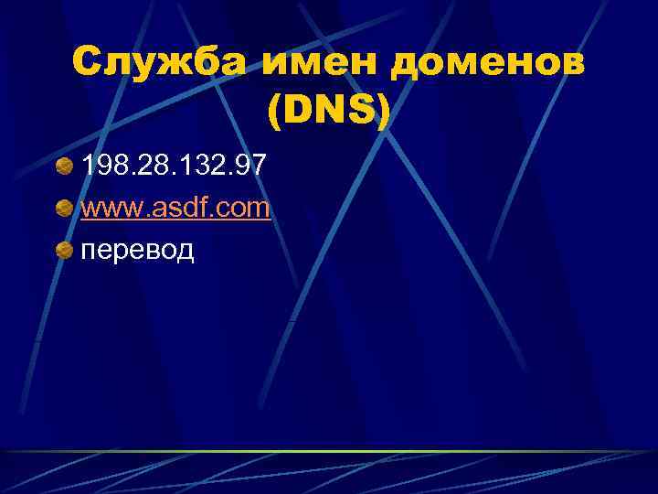 Служба имен доменов (DNS) 198. 28. 132. 97 www. asdf. com перевод 