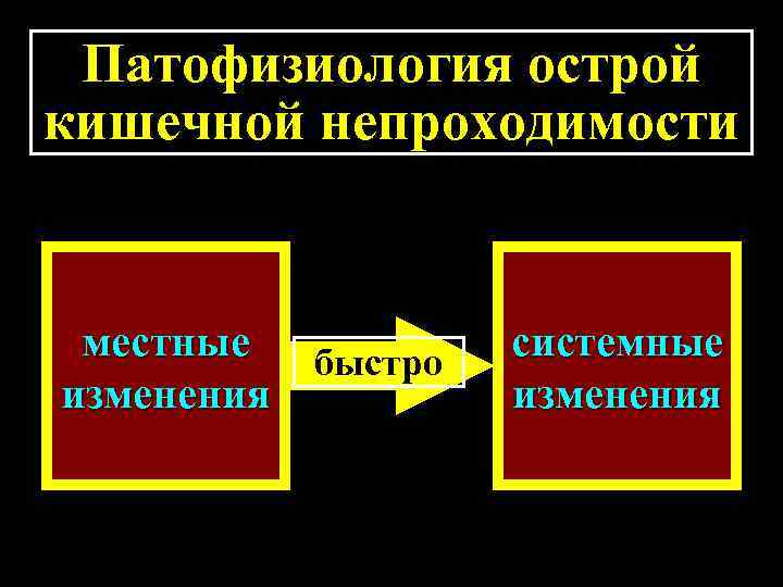 Патофизиология острой кишечной непроходимости местные быстро изменения системные изменения 