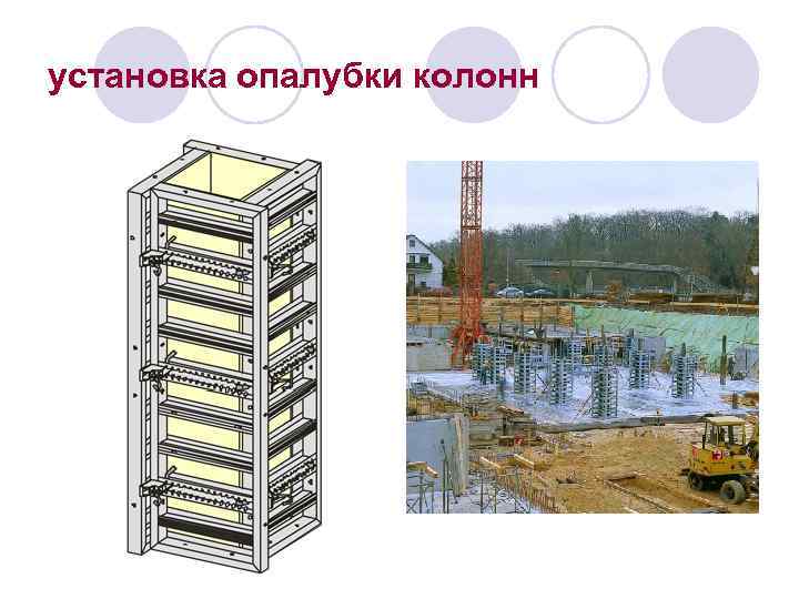 установка опалубки колонн 