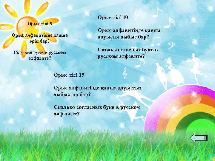 Орыс тілі 10 Орыс тілі 5 Орыс алфавитінде қанша әріп бар? Сколько букв в