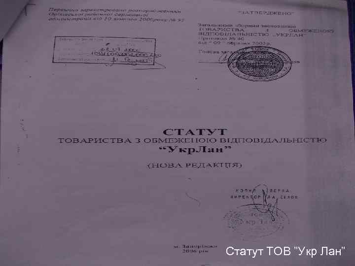 Статут ТОВ ”Укр Лан” 
