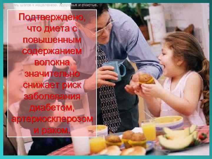 Восемь шагов к исцелению. Здоровье и счастье. Подтверждено, что диета с повышенным содержанием волокна