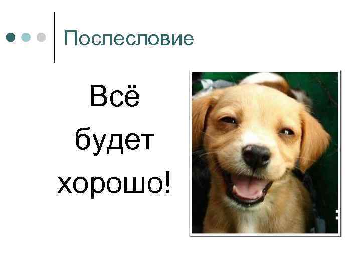 Послесловие Всё будет хорошо! 