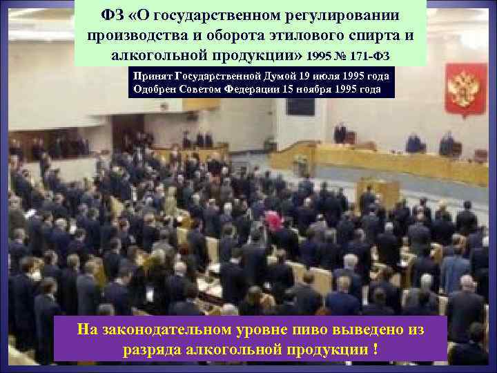 ФЗ «О государственном регулировании производства и оборота этилового спирта и алкогольной продукции» 1995 №