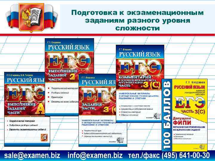 Подготовка к экзаменационным заданиям разного уровня сложности 