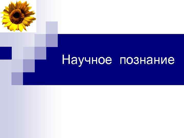 Научное познание 