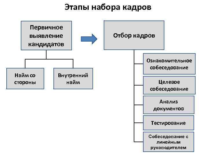 Этапы подбора персонала схема