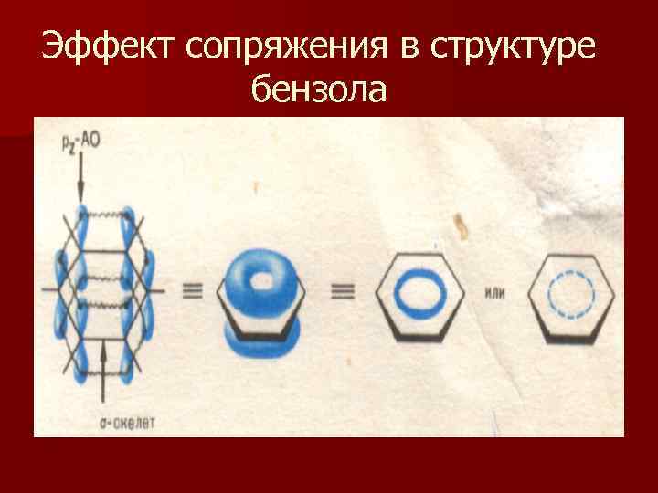 Эффект сопряжения в структуре бензола 