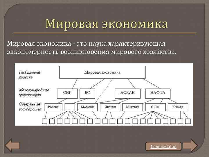 Мировая экономика - это наука характеризующая закономерность возникновения мирового хозяйства. Содержание 