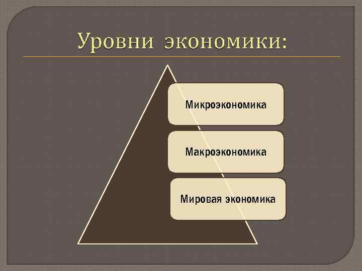 Микроэкономика Макроэкономика Мировая экономика 