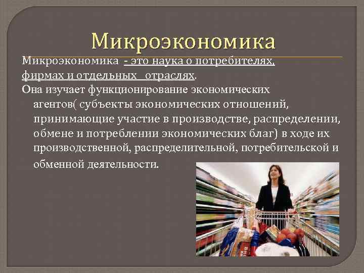 Микроэкономика как система. Микроэкономика. Наука о потребителях Фирмах и отдельных отраслях.