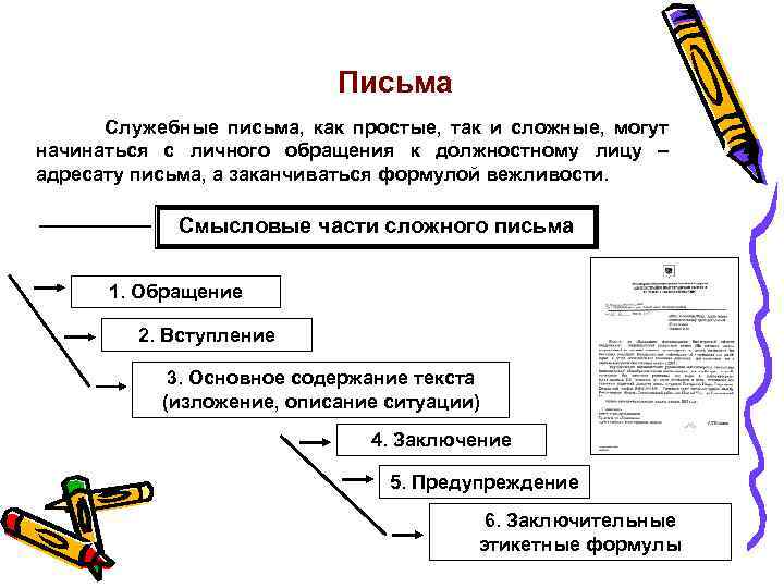 Письма Служебные письма, как простые, так и сложные, могут начинаться с личного обращения к