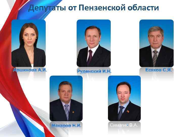 Депутаты от Пензенской области Симагин В. А. 