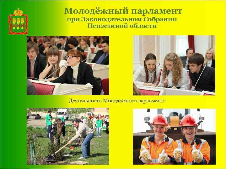 Молодёжный парламент при Законодательном Собрании Пензенской области Деятельность Молодежного парламента 