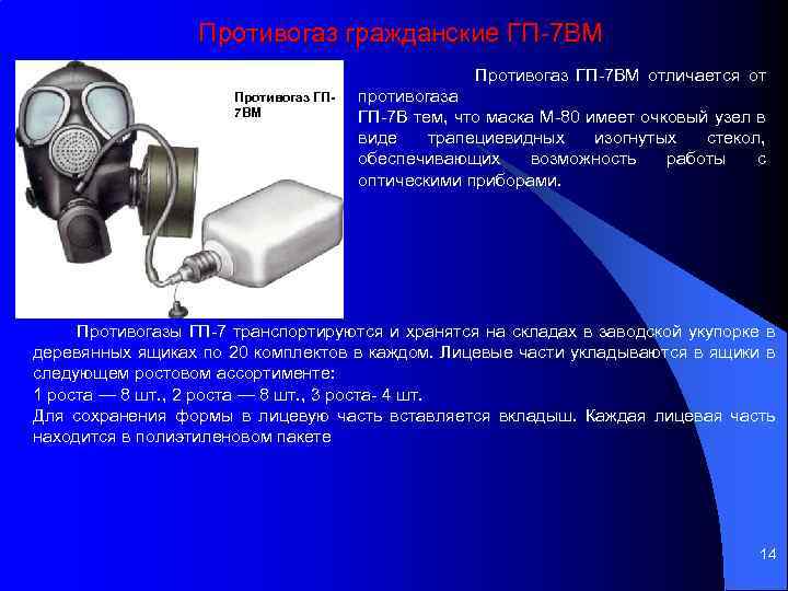 Противогаз гражданские ГП 7 ВМ Противогаз ГП 7 ВМ отличается от Противогаз ГП 7