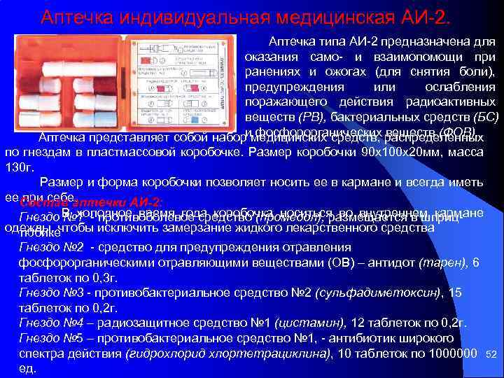 Аптечка индивидуальная медицинская АИ 2. Аптечка типа АИ 2 предназначена для оказания само и
