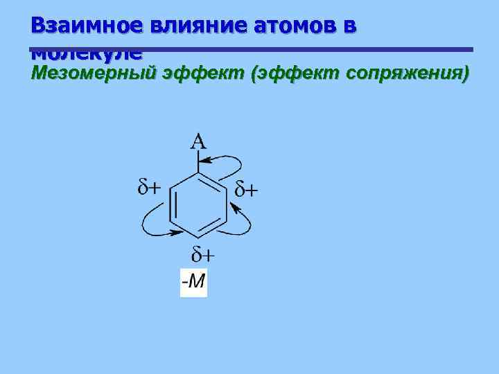 Взаимное влияние. Толуол мезомерный эффект. Мезомерный эффект в бензольном кольце. Бензол мезомерный эффект. Толуол индуктивный эффект.