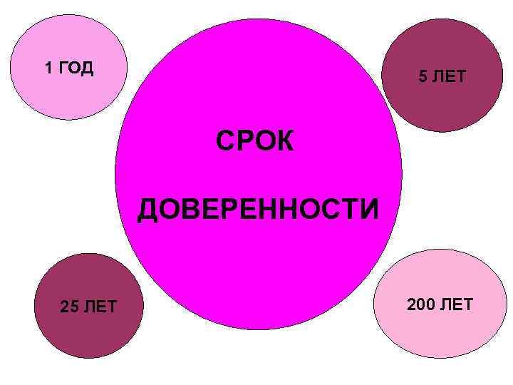 1 ГОД 5 ЛЕТ СРОК ДОВЕРЕННОСТИ 25 ЛЕТ 200 ЛЕТ 