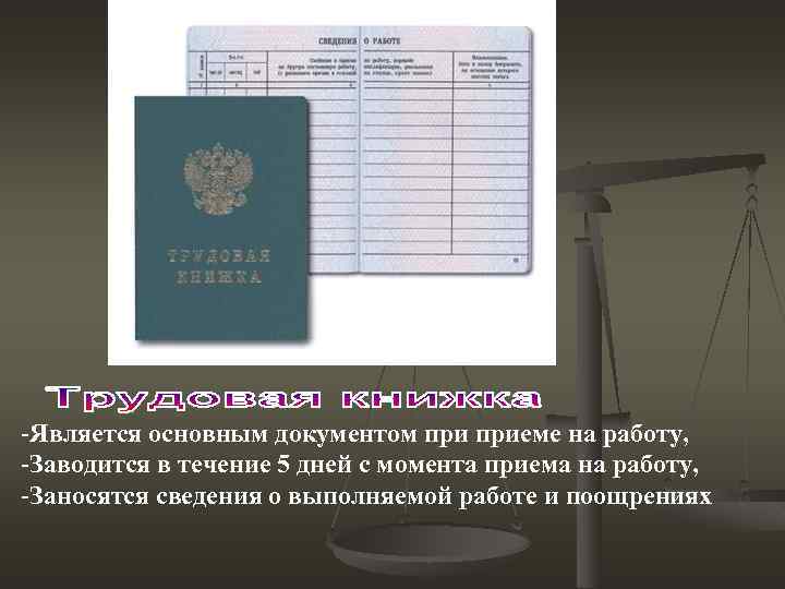 -Является основным документом приеме на работу, -Заводится в течение 5 дней с момента приема
