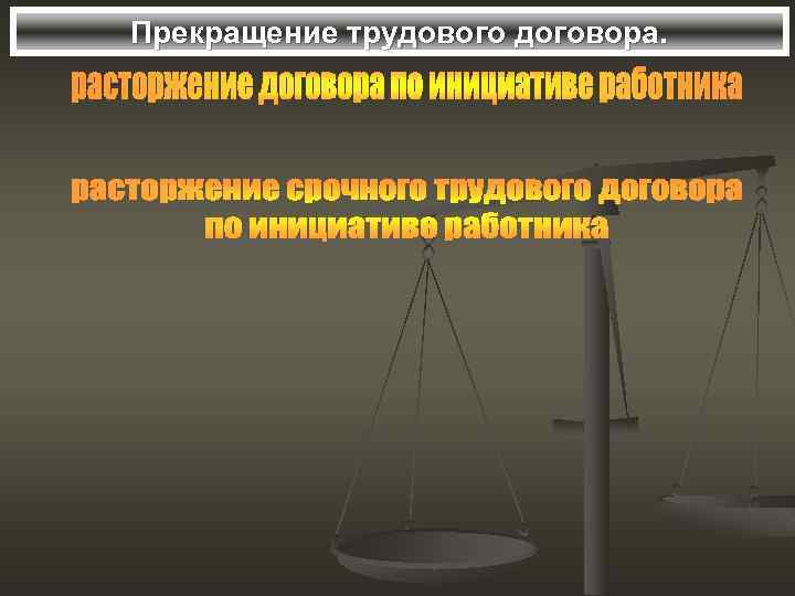 Прекращение трудового договора. 