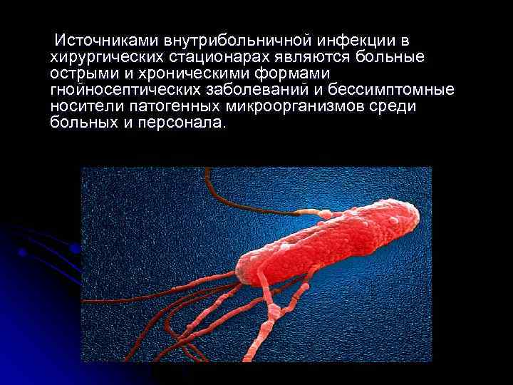 Источниками внутрибольничной инфекции в хирургических стационарах являются больные острыми и хроническими формами гнойносептических заболеваний