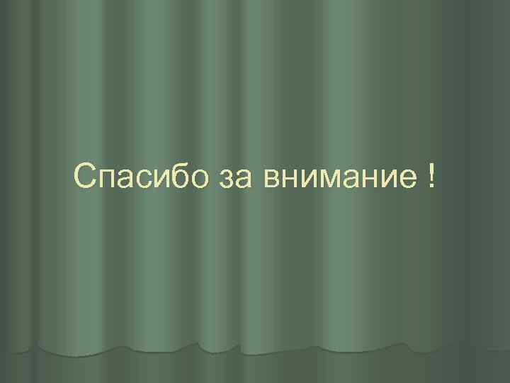 Спасибо за внимание ! 