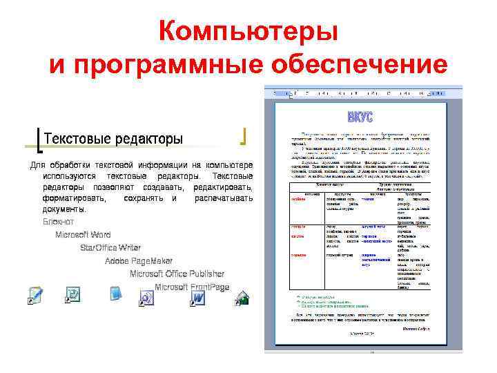 Компьютеры и программные обеспечение 