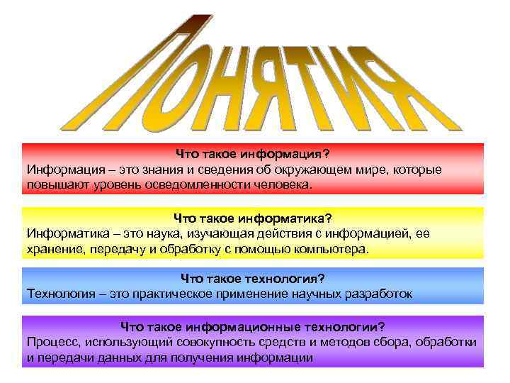 Что такое информация? Информация – это знания и сведения об окружающем мире, которые повышают