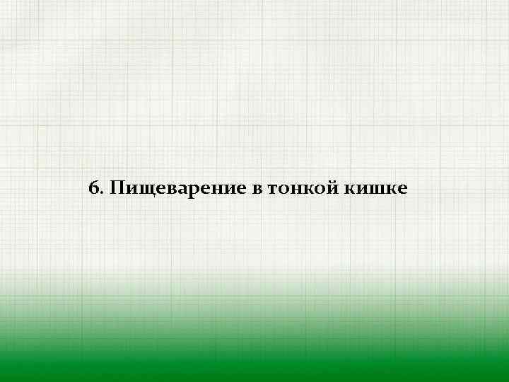 6. Пищеварение в тонкой кишке 