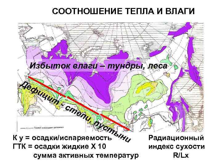 Карта осадков и испаряемости